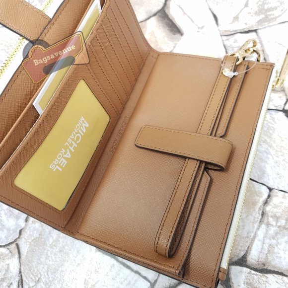 #bagsavenue jet set travel large double zip wristlet vanilla new michael kors - Picture 5 of 6